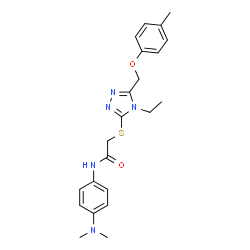 ChemSpider 2D Image | N-[4-(Dimethylamino)phenyl]-2-({4-ethyl-5-[(4-methylphenoxy)methyl]-4H-1,2,4-triazol-3-yl}sulfanyl)acetamide | C22H27N5O2S
