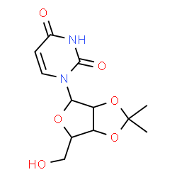 ChemSpider 2D Image | 1-(2,3-O-Isopropylidenepentofuranosyl)-2,4(1H,3H)-pyrimidinedione | C12H16N2O6