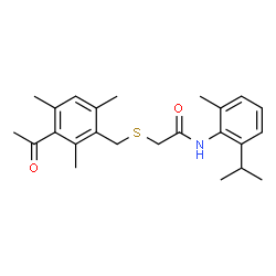 ChemSpider 2D Image | 2-[(3-Acetyl-2,4,6-trimethylbenzyl)sulfanyl]-N-(2-isopropyl-6-methylphenyl)acetamide | C24H31NO2S