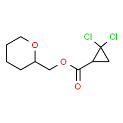 ChemSpider 2D Image | Tetrahydro-2H-pyran-2-ylmethyl 2,2-dichlorocyclopropanecarboxylate | C10H14Cl2O3