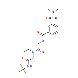 ChemSpider 2D Image | 2-(Ethyl{2-[(2-methyl-2-propanyl)amino]-2-oxoethyl}amino)-2-oxoethyl 3-(diethylsulfamoyl)benzoate | C21H33N3O6S