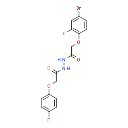 ChemSpider 2D Image | 2-(4-Bromo-2-fluorophenoxy)-N'-[(4-fluorophenoxy)acetyl]acetohydrazide | C16H13BrF2N2O4