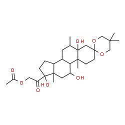 ChemSpider 2D Image | 2-Oxo-2-(5,11,17-trihydroxy-5',5',6,10,13-pentamethylhexadecahydrospiro[cyclopenta[a]phenanthrene-3,2'-[1,3]dioxan]-17-yl)ethyl acetate | C29H46O8