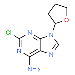ChemSpider 2D Image | 2-Chloro-9-(tetrahydro-2-furanyl)-9H-purin-6-amine | C9H10ClN5O