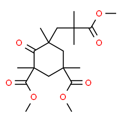ChemSpider 2D Image | Dimethyl 5-(3-methoxy-2,2-dimethyl-3-oxopropyl)-1,3,5-trimethyl-4-oxo-1,3-cyclohexanedicarboxylate | C19H30O7