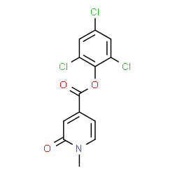ChemSpider 2D Image | 2,4,6-Trichlorophenyl 1-methyl-2-oxo-1,2-dihydro-4-pyridinecarboxylate | C13H8Cl3NO3