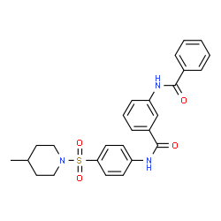 ChemSpider 2D Image | 3-(Benzoylamino)-N-{4-[(4-methyl-1-piperidinyl)sulfonyl]phenyl}benzamide | C26H27N3O4S