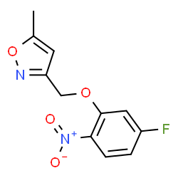 ChemSpider 2D Image | 3-[(5-Fluoro-2-nitrophenoxy)methyl]-5-methyl-1,2-oxazole | C11H9FN2O4