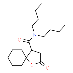 ChemSpider 2D Image | N,N-Dibutyl-2-oxo-1-oxaspiro[4.5]decane-4-carboxamide | C18H31NO3