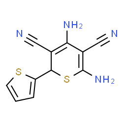 ChemSpider 2D Image | 4,6-Diamino-2-(2-thienyl)-2H-thiopyran-3,5-dicarbonitrile | C11H8N4S2