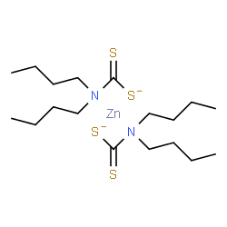ChemSpider 2D Image | Carbamodithioate, N,N-dibutyl-, zinc salt (2:1) | C18H36N2S4Zn
