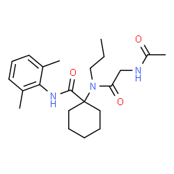 ChemSpider 2D Image | 1-[(N-Acetylglycyl)(propyl)amino]-N-(2,6-dimethylphenyl)cyclohexanecarboxamide | C22H33N3O3