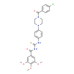 ChemSpider 2D Image | N-({4-[4-(4-Chlorobenzoyl)-1-piperazinyl]phenyl}carbamothioyl)-3,4,5-trimethoxybenzamide | C28H29ClN4O5S