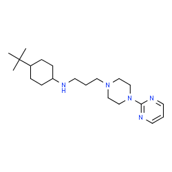 ChemSpider 2D Image | 4-(2-Methyl-2-propanyl)-N-{3-[4-(2-pyrimidinyl)-1-piperazinyl]propyl}cyclohexanamine | C21H37N5