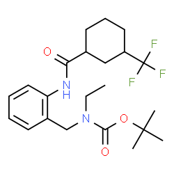 ChemSpider 2D Image | 2-Methyl-2-propanyl ethyl[2-({[3-(trifluoromethyl)cyclohexyl]carbonyl}amino)benzyl]carbamate | C22H31F3N2O3