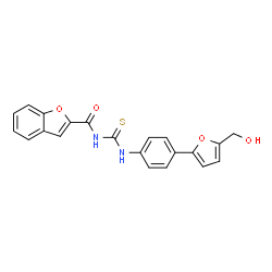 ChemSpider 2D Image | N-({4-[5-(Hydroxymethyl)-2-furyl]phenyl}carbamothioyl)-1-benzofuran-2-carboxamide | C21H16N2O4S