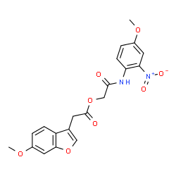 ChemSpider 2D Image | 2-[(4-Methoxy-2-nitrophenyl)amino]-2-oxoethyl (6-methoxy-1-benzofuran-3-yl)acetate | C20H18N2O8