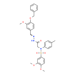 ChemSpider 2D Image | N-(2-{2-[4-(Benzyloxy)-3-methoxybenzylidene]hydrazino}-2-oxoethyl)-3,4-dimethoxy-N-(4-methylphenyl)benzenesulfonamide | C32H33N3O7S