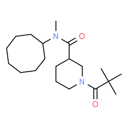 ChemSpider 2D Image | N-Cyclooctyl-1-(2,2-dimethylpropanoyl)-N-methyl-3-piperidinecarboxamide | C20H36N2O2
