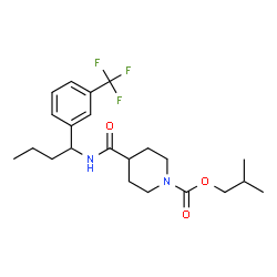 ChemSpider 2D Image | Isobutyl 4-({1-[3-(trifluoromethyl)phenyl]butyl}carbamoyl)-1-piperidinecarboxylate | C22H31F3N2O3