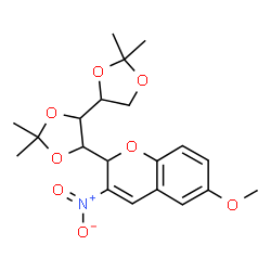 ChemSpider 2D Image | 6-Methoxy-3-nitro-2-(2,2,2',2'-tetramethyl-4,4'-bi-1,3-dioxol-5-yl)-2H-chromene | C20H25NO8