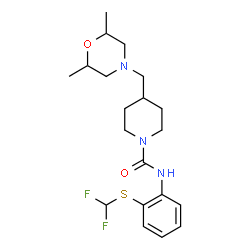 ChemSpider 2D Image | N-{2-[(Difluoromethyl)sulfanyl]phenyl}-4-[(2,6-dimethyl-4-morpholinyl)methyl]-1-piperidinecarboxamide | C20H29F2N3O2S