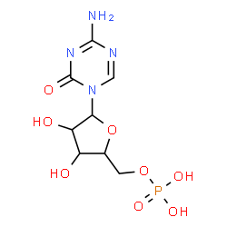 ChemSpider 2D Image | 4-Amino-1-(5-O-phosphonopentofuranosyl)-1,3,5-triazin-2(1H)-one | C8H13N4O8P