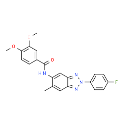 ChemSpider 2D Image | N-[2-(4-Fluorophenyl)-6-methyl-2H-benzotriazol-5-yl]-3,4-dimethoxybenzamide | C22H19FN4O3