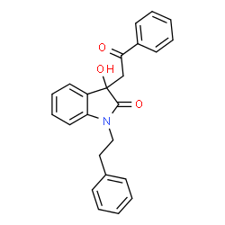 ChemSpider 2D Image | 3-Hydroxy-3-(2-oxo-2-phenylethyl)-1-(2-phenylethyl)-1,3-dihydro-2H-indol-2-one | C24H21NO3