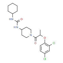 ChemSpider 2D Image | 1-Cyclohexyl-3-{1-[2-(2,4-dichlorophenoxy)propanoyl]-4-piperidinyl}urea | C21H29Cl2N3O3