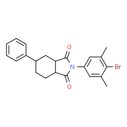 ChemSpider 2D Image | 2-(4-Bromo-3,5-dimethylphenyl)-5-phenylhexahydro-1H-isoindole-1,3(2H)-dione | C22H22BrNO2