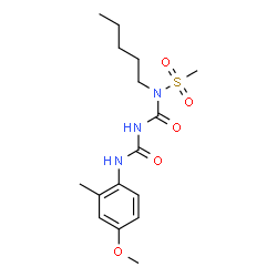 ChemSpider 2D Image | N-{[(4-Methoxy-2-methylphenyl)carbamoyl]carbamoyl}-N-pentylmethanesulfonamide | C16H25N3O5S