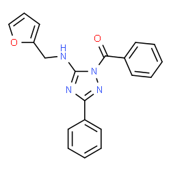 ChemSpider 2D Image | {5-[(2-Furylmethyl)amino]-3-phenyl-1H-1,2,4-triazol-1-yl}(phenyl)methanone | C20H16N4O2