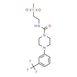 ChemSpider 2D Image | N-[2-(Methylsulfonyl)ethyl]-4-[3-(trifluoromethyl)phenyl]-1-piperazinecarboxamide | C15H20F3N3O3S