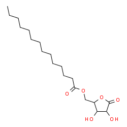 ChemSpider 2D Image | (3,4-Dihydroxy-5-oxotetrahydro-2-furanyl)methyl myristate | C19H34O6