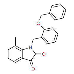 ChemSpider 2D Image | 1-[2-(Benzyloxy)benzyl]-7-methyl-1H-indole-2,3-dione | C23H19NO3
