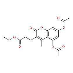 ChemSpider 2D Image | Ethyl 3-(5,7-diacetoxy-4-methyl-2-oxo-2H-chromen-3-yl)propanoate | C19H20O8