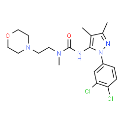 ChemSpider 2D Image | 3-[1-(3,4-Dichlorophenyl)-3,4-dimethyl-1H-pyrazol-5-yl]-1-methyl-1-[2-(4-morpholinyl)ethyl]urea | C19H25Cl2N5O2