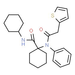 ChemSpider 2D Image | N-Cyclohexyl-1-[phenyl(2-thienylacetyl)amino]cyclohexanecarboxamide | C25H32N2O2S