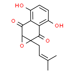 ChemSpider 2D Image | 1a,7a-Dihydro-3,6-dihydroxy-1a-(3-methyl-2-buten-1-yl)naphth[2,3-b]oxirene-2,7-dione | C15H14O5
