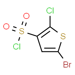 ChemSpider 2D Image | 5-Bromo-2-chloro-3-thiophenesulfonyl chloride | C4HBrCl2O2S2