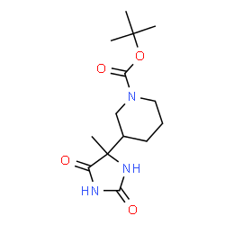 ChemSpider 2D Image | tert-butyl 3-(4-methyl-2,5-dioxoimidazolidin-4-yl)piperidine-1-carboxylate | C14H23N3O4