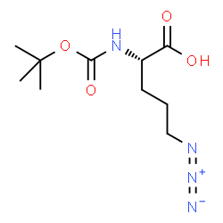 ChemSpider 2D Image | 5-Azido-N-{[(2-methyl-2-propanyl)oxy]carbonyl}-L-norvaline | C10H18N4O4