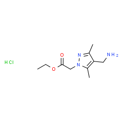 ChemSpider 2D Image | Ethyl [4-(aminomethyl)-3,5-dimethyl-1H-pyrazol-1-yl]acetate hydrochloride (1:1) | C10H18ClN3O2