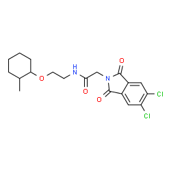 ChemSpider 2D Image | 2-(5,6-Dichloro-1,3-dioxo-1,3-dihydro-2H-isoindol-2-yl)-N-{2-[(2-methylcyclohexyl)oxy]ethyl}acetamide | C19H22Cl2N2O4