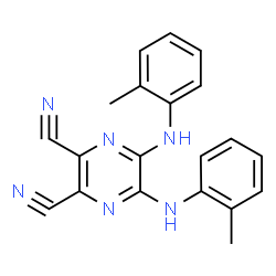 ChemSpider 2D Image | 5,6-Bis[(2-methylphenyl)amino]-2,3-pyrazinedicarbonitrile | C20H16N6