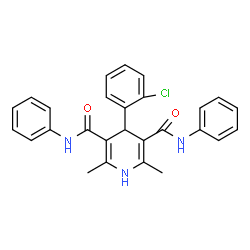 ChemSpider 2D Image | 4-(2-Chlorophenyl)-2,6-dimethyl-N,N'-diphenyl-1,4-dihydro-3,5-pyridinedicarboxamide | C27H24ClN3O2