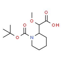 ChemSpider 2D Image | 2-(1-(tert-Butoxycarbonyl)piperidin-2-yl)-2-methoxyacetic acid | C13H23NO5