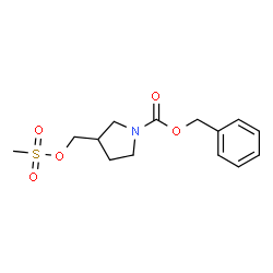 ChemSpider 2D Image | Benzyl 3-(((methylsulfonyl)oxy)methyl)pyrrolidine-1-carboxylate | C14H19NO5S