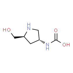 ChemSpider 2D Image | [(3R,5S)-5-(Hydroxymethyl)-3-pyrrolidinyl]carbamic acid | C6H12N2O3